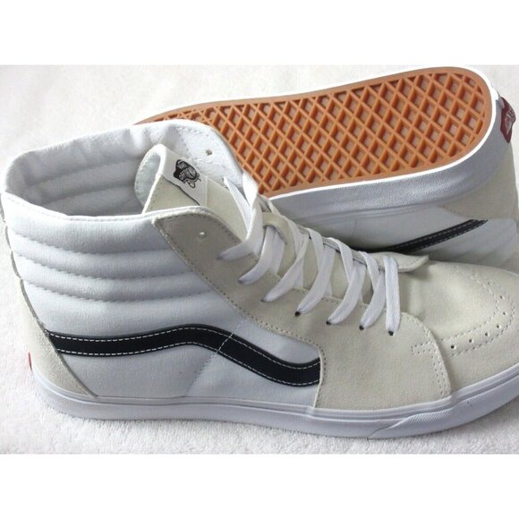 Vans Sk8-Hi Men's Classic Sport Dress Blues Striped Canvas Suede shoes NIB - Picture 2 of 5